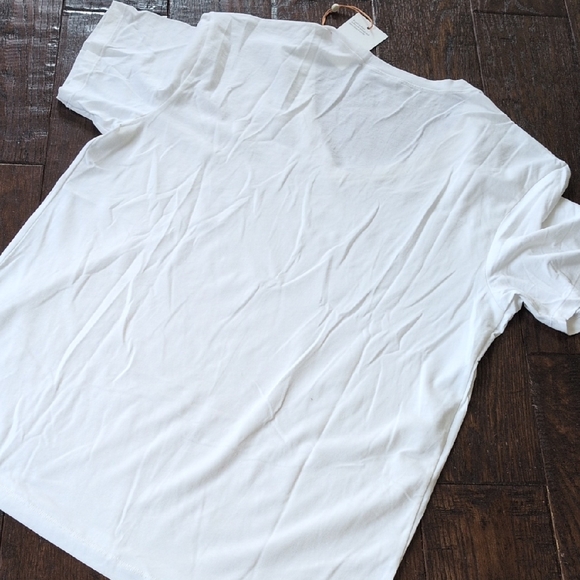 QUINCE I NWT White Modal Cotton Blend V-Neck Short Sleeve Tee T-Shirt Top, XL - Picture 5 of 6